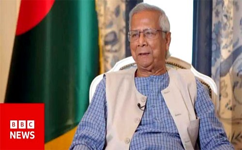 আওয়ামী লীগ ও রোহিঙ্গা ইস্যুতে বিবিসির সাক্ষাৎকারে  কথা  বলেন  প্রধান উপদেষ্টা   অধ্যাপক মুহাম্মদ ইউনূস 